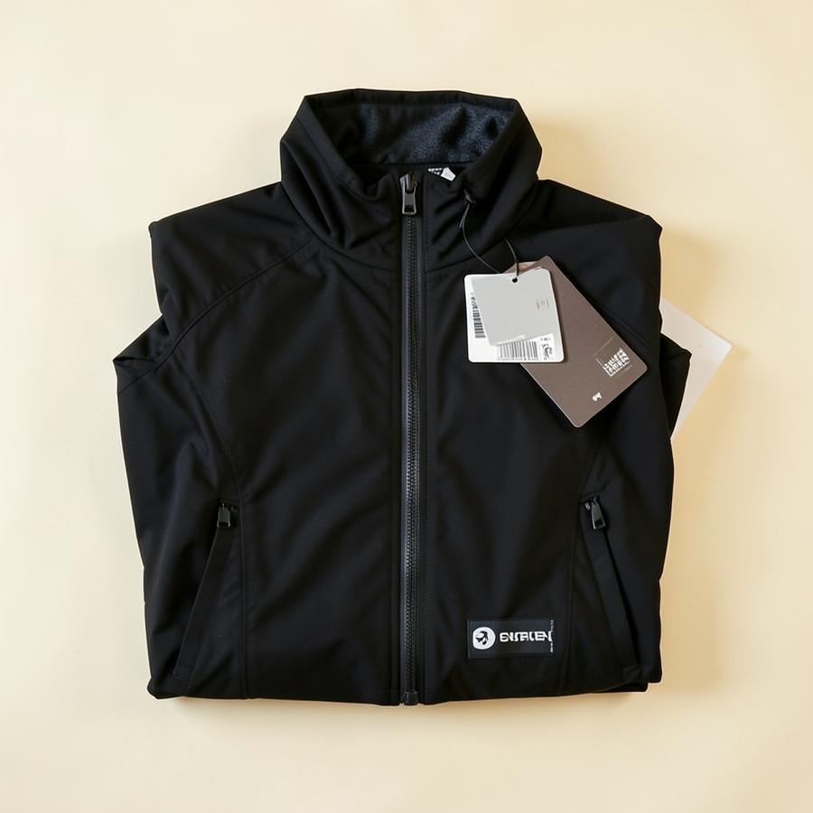 Black technical running jacket folded